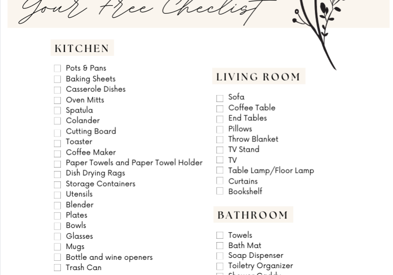 first apartment essentials checklist