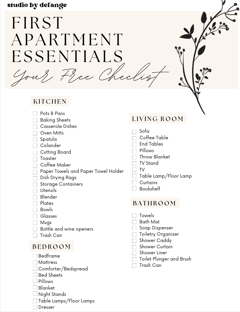 first apartment essentials checklist